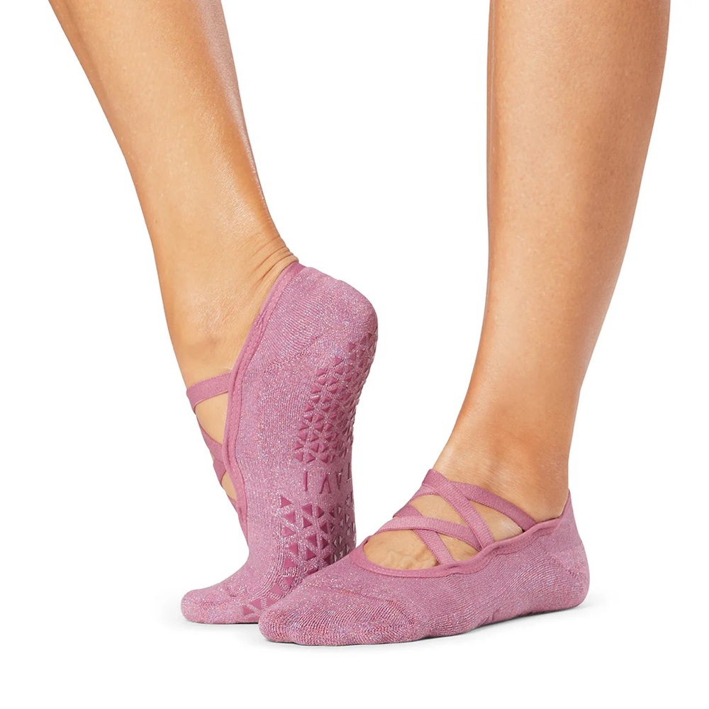 TAVI Luana Grip Socks Organic Cotton Size S (6-8) Berry Glam
